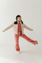 Girls Quilted Floral Bomber Jacket in Easton Diamond Rose