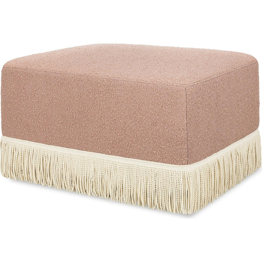 Crawford Boucle With Tassel Fringe Gliding Ottoman