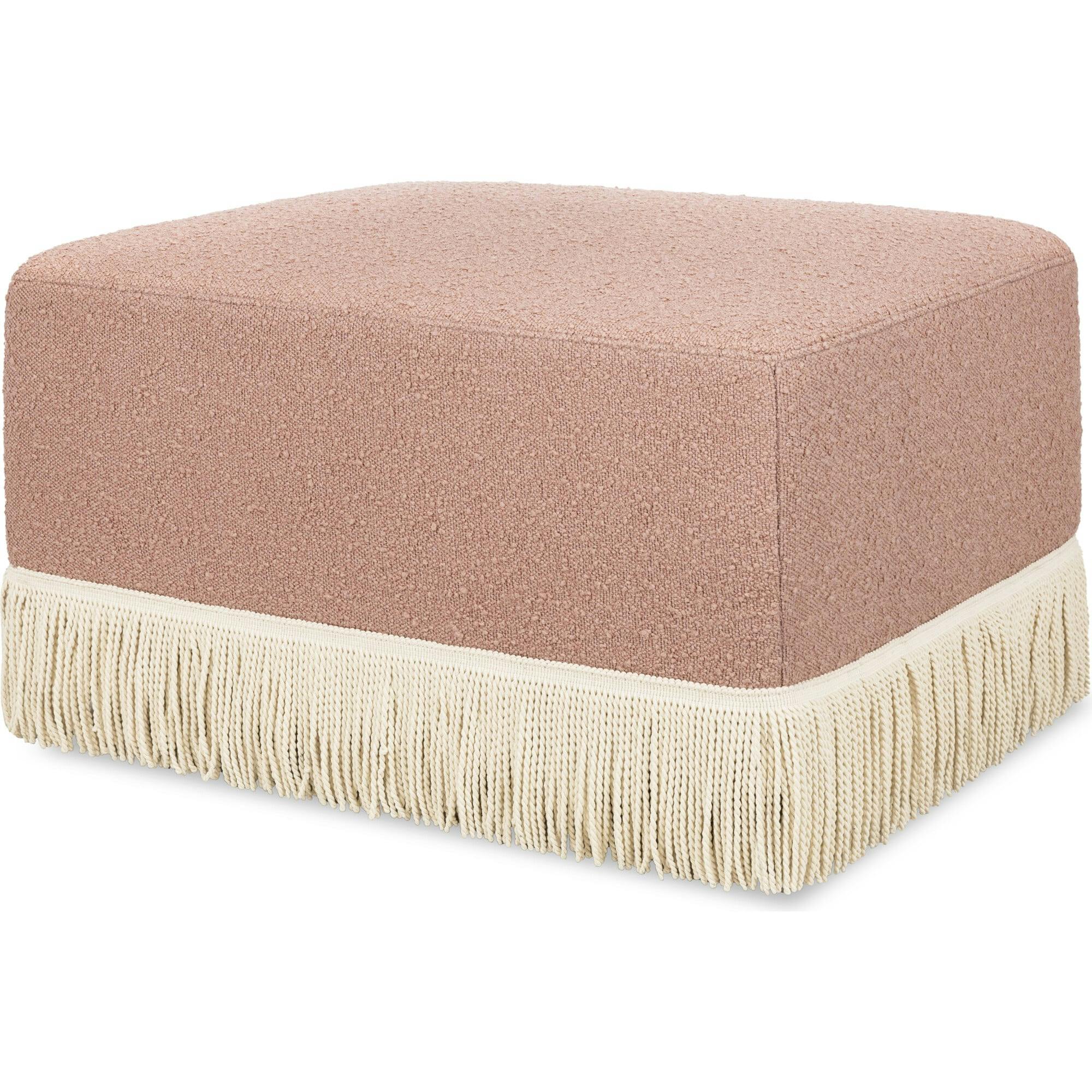 Crawford Boucle With Tassel Fringe Gliding Ottoman