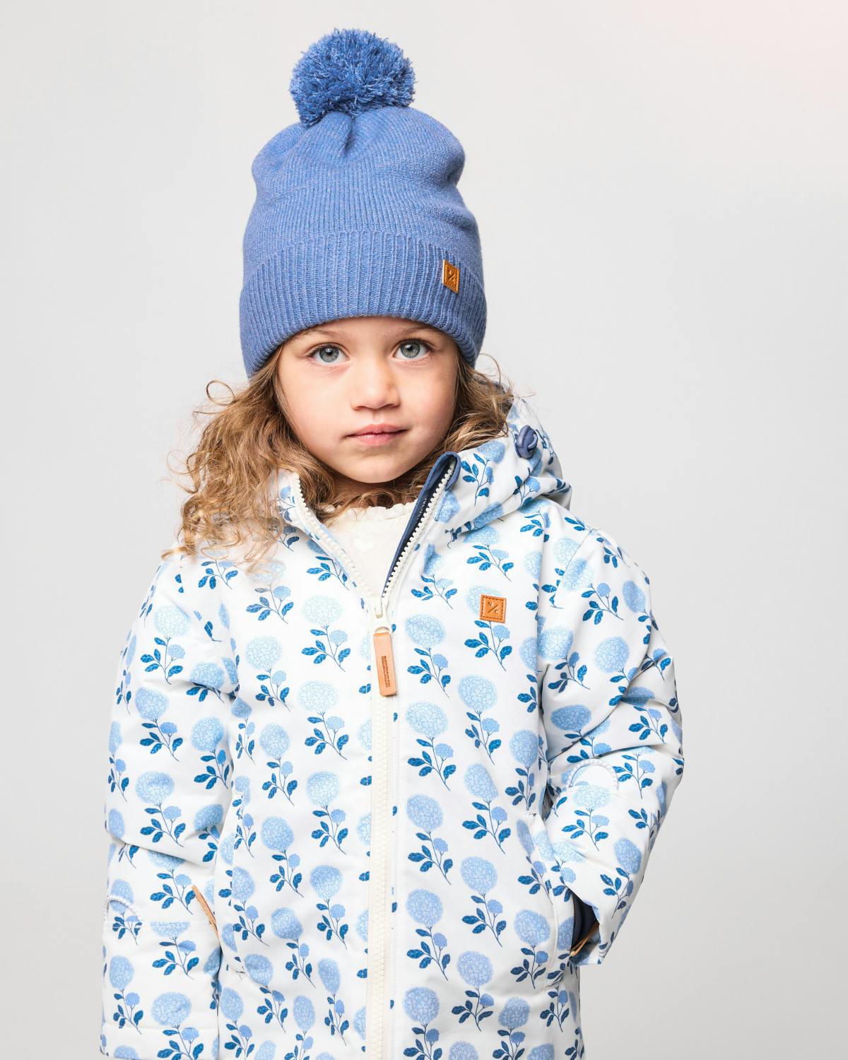 Kids Knit Winter Hat with Knit Pom