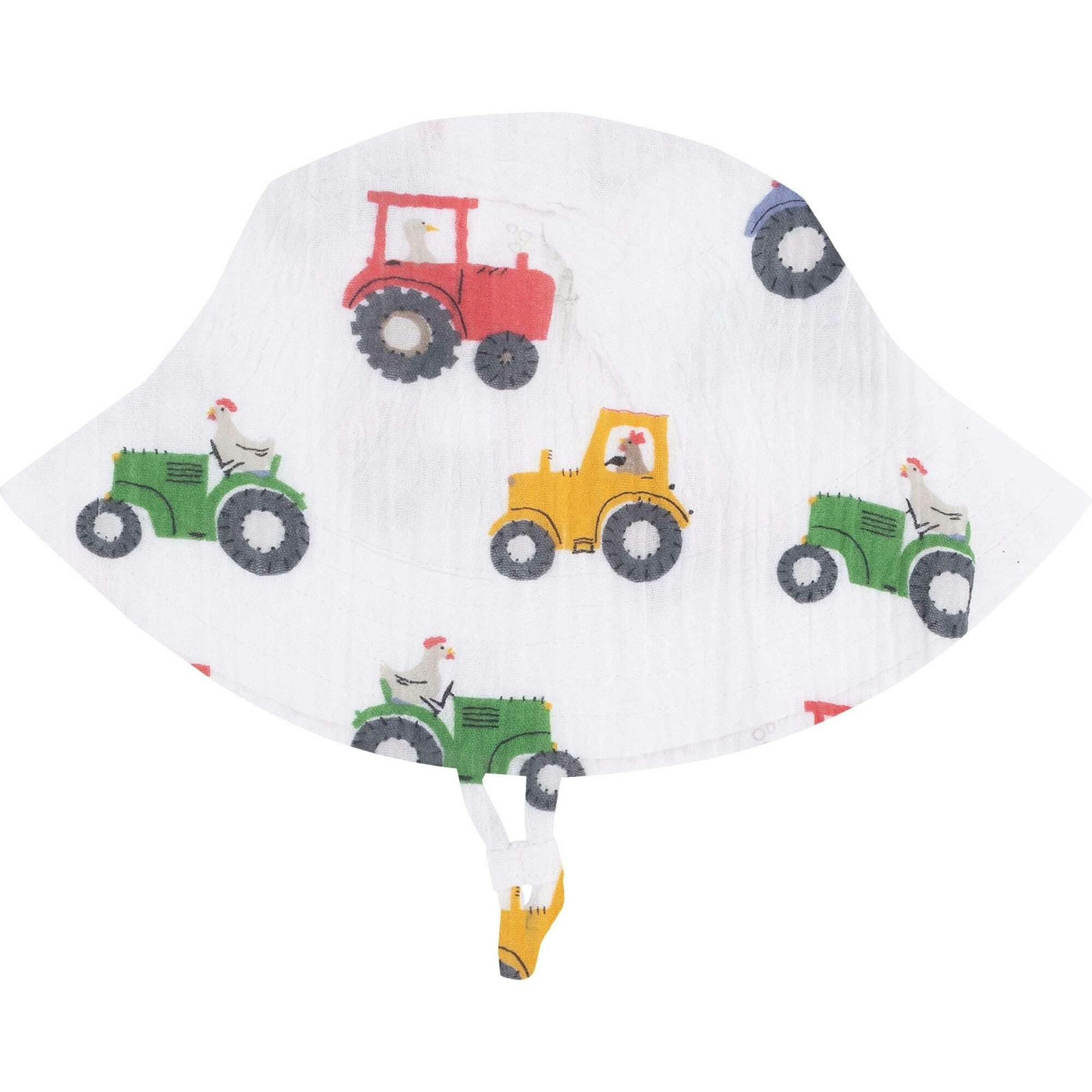 Tractor Friends - Muslin Henley Shortall with Bucket hat