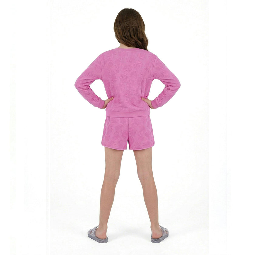 Terry Pullover And Short Set | Purple