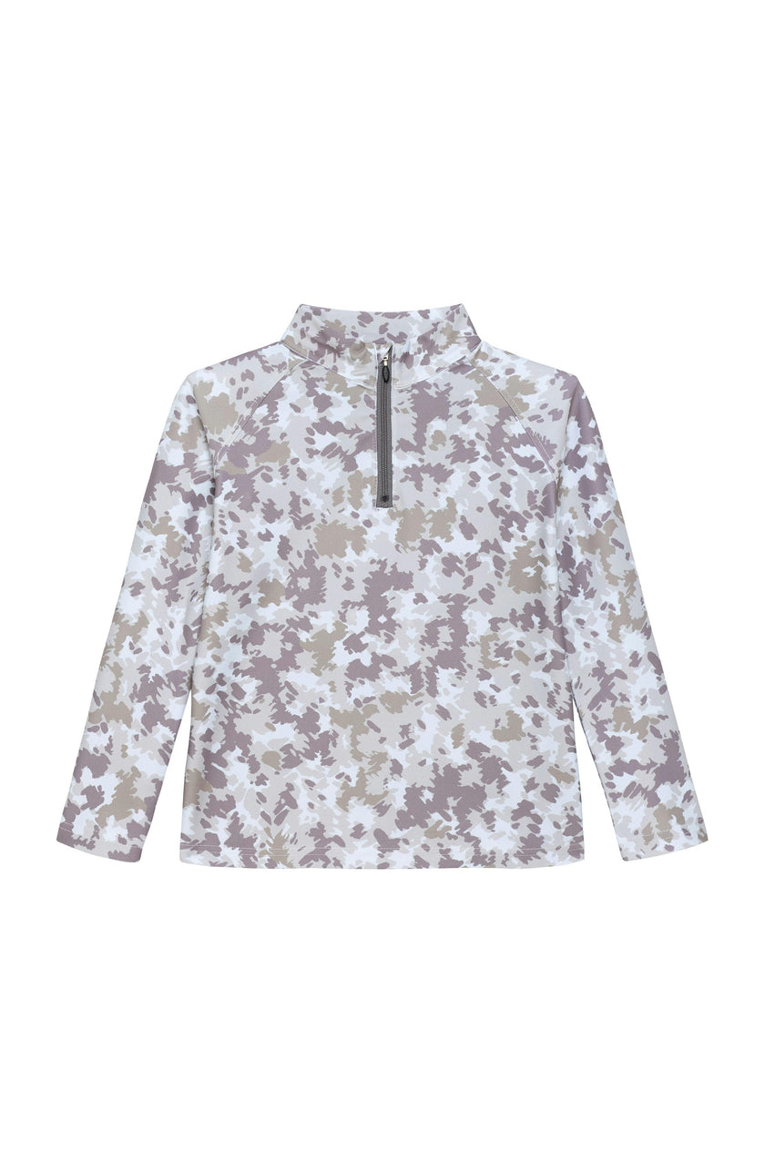 camo retro half-zip