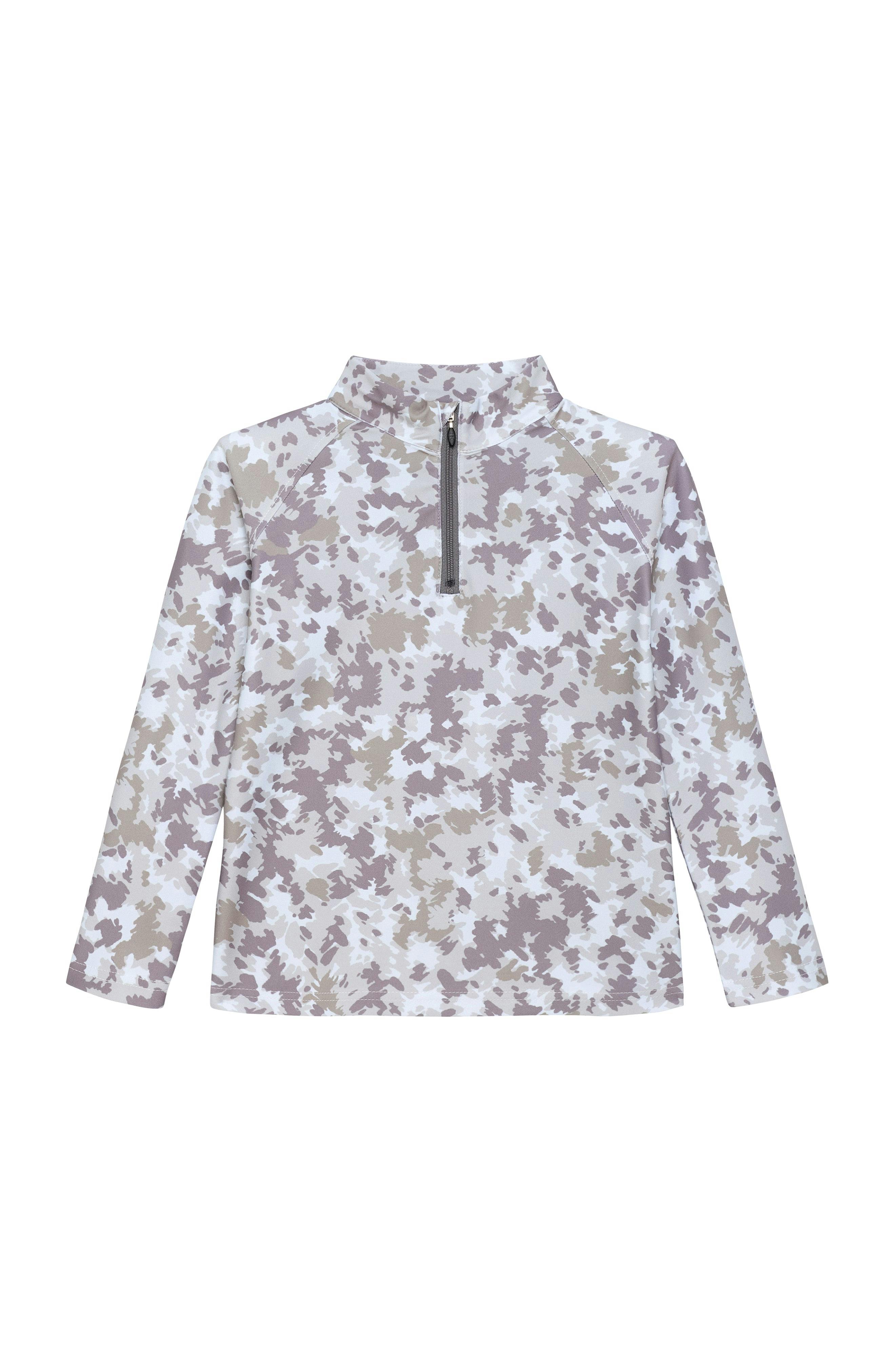 camo retro half-zip