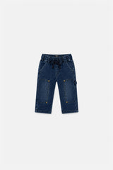 Baby French Terry Denim Pants Navy Blue