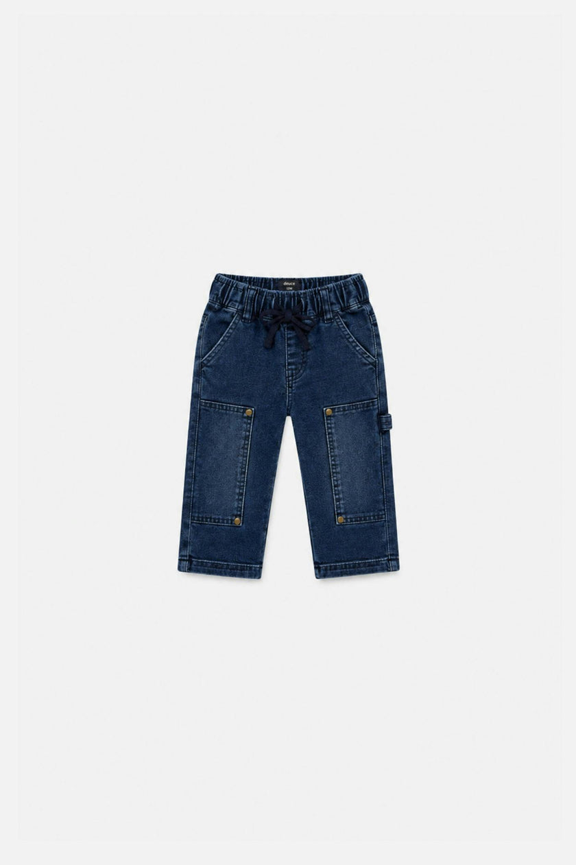 Baby French Terry Denim Pants Navy Blue