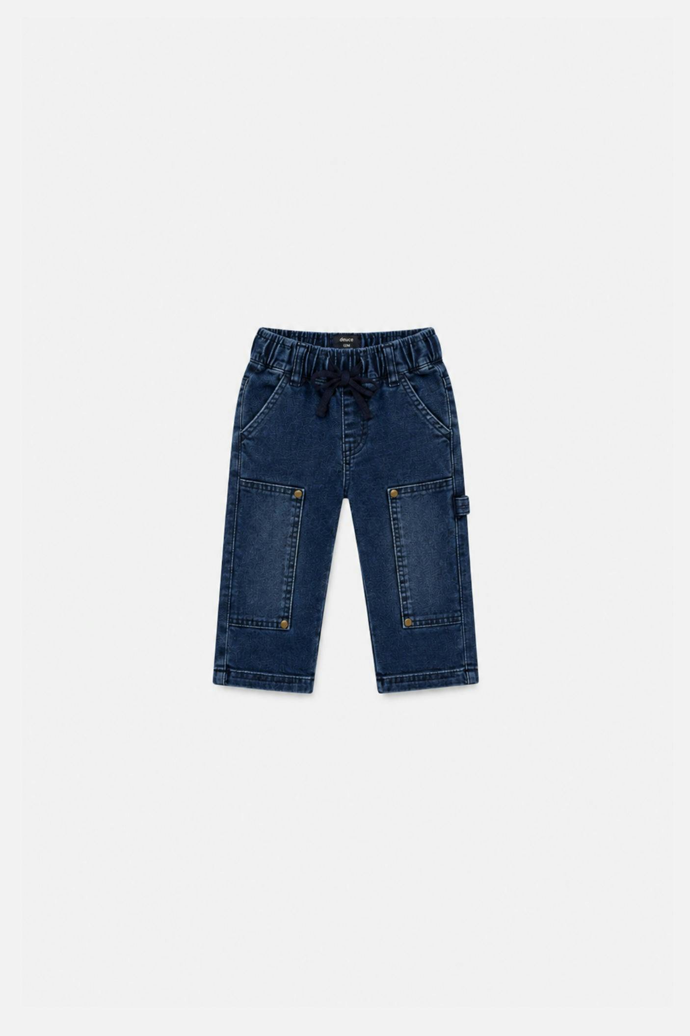 Baby French Terry Denim Pants Navy Blue