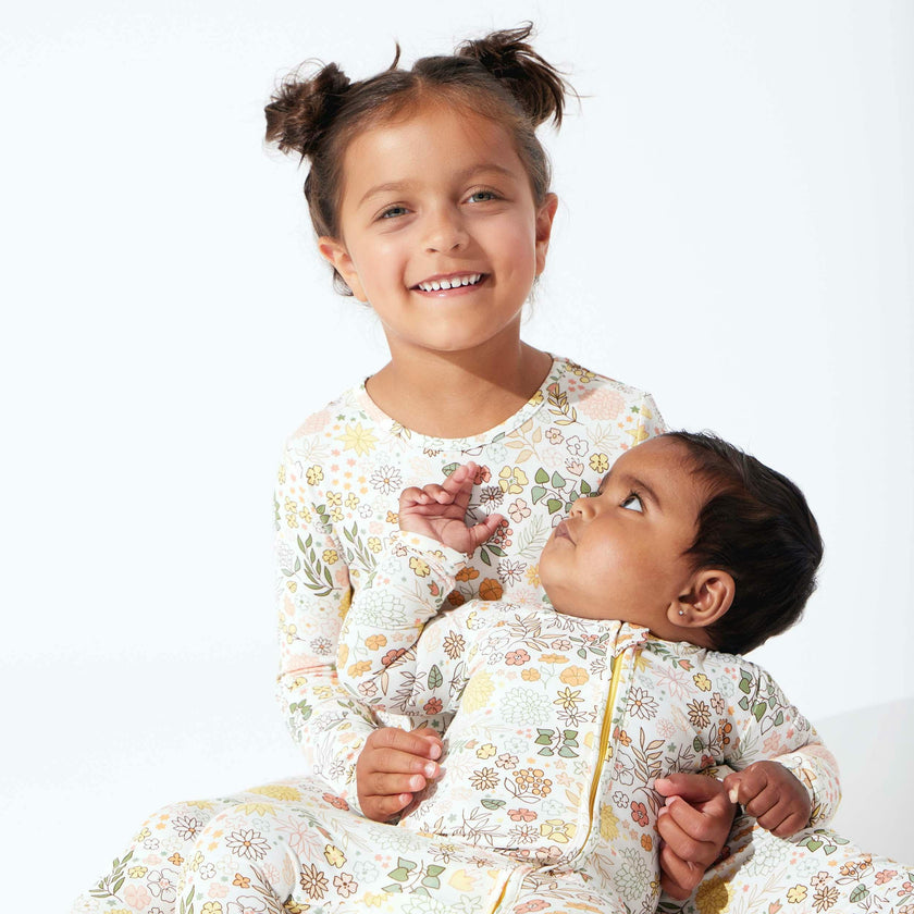 Fall Floral Bamboo Convertible Footie