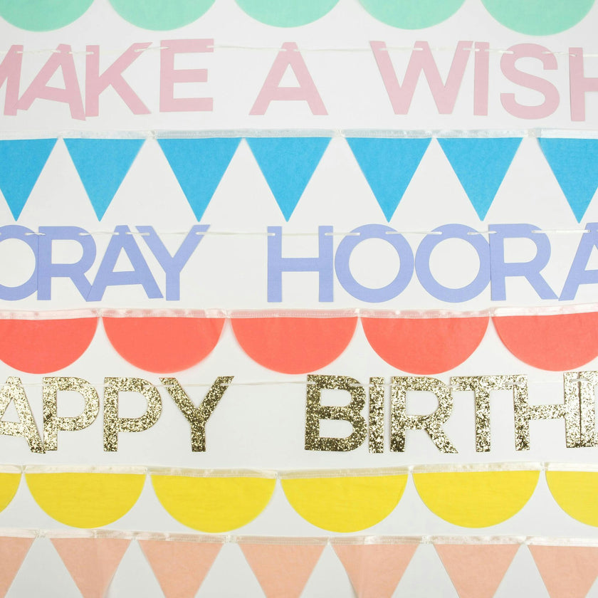 Rainbow Birthday Garland Set