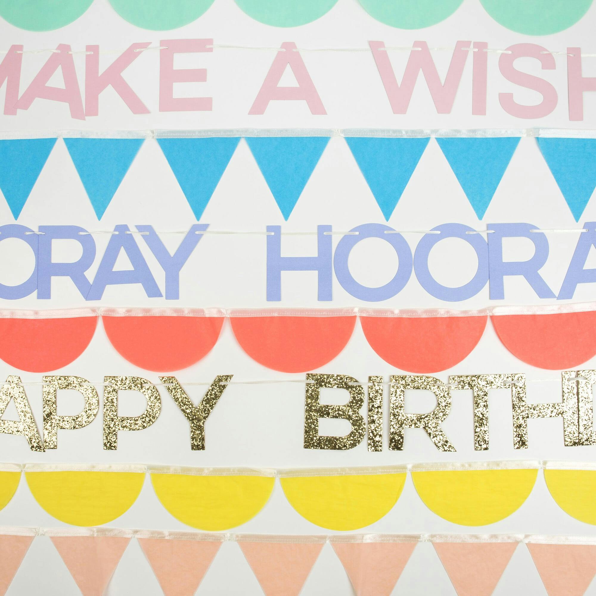 Rainbow Birthday Garland Set