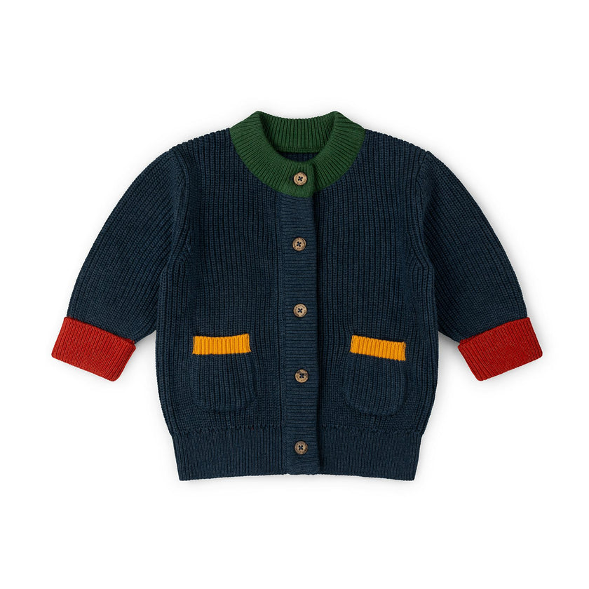 Midnight Snuggly Knitted Cardigan, Blue