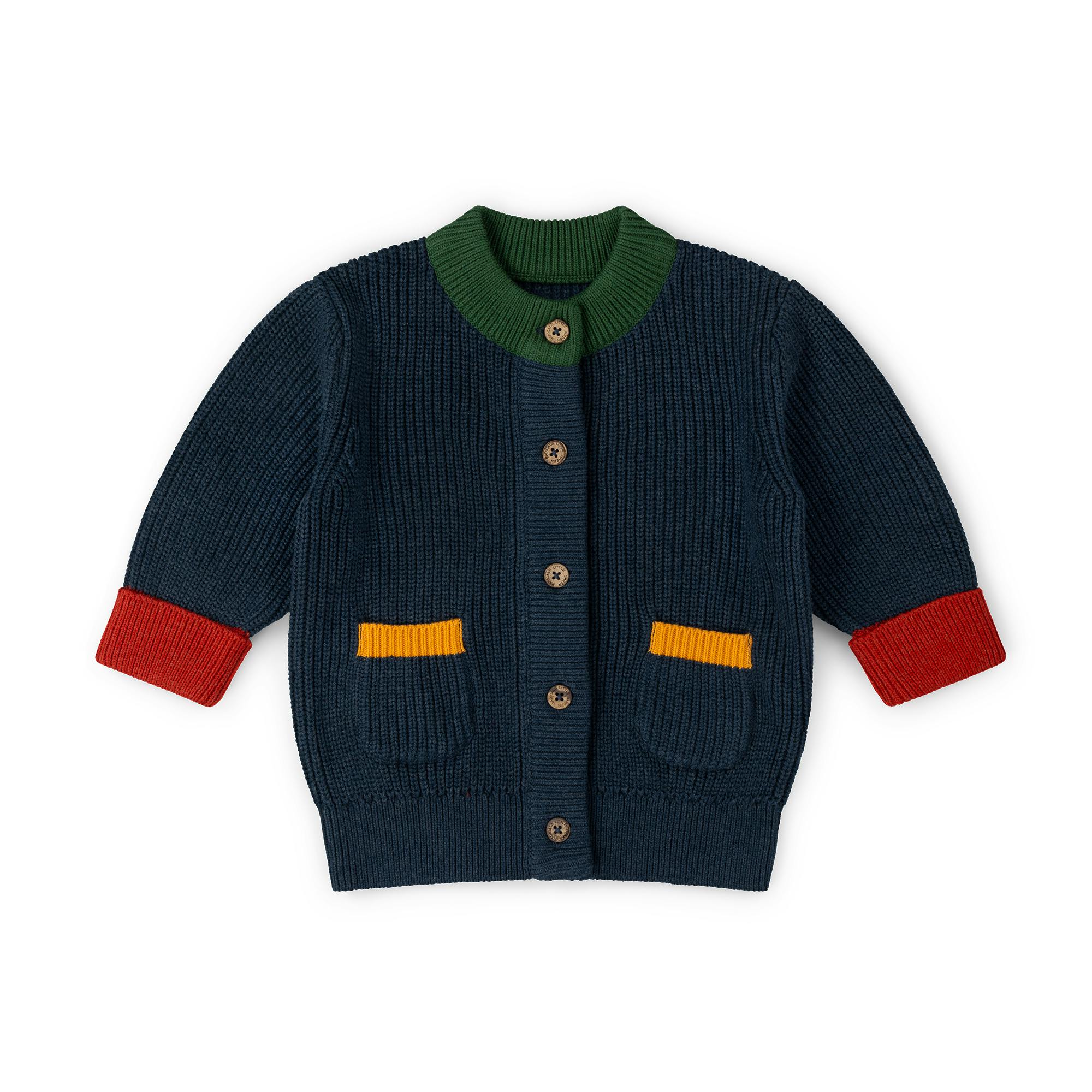 Midnight Snuggly Knitted Cardigan, Blue