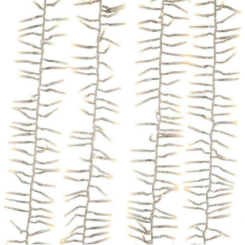 480-Light 15.7-Foot Warm White LED Connectable Cluster Garland