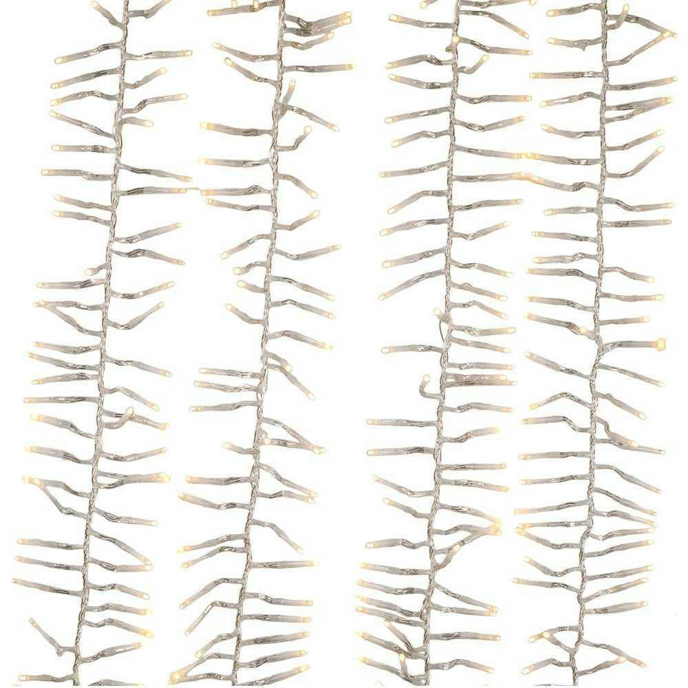 480-Light 15.7-Foot Warm White LED Connectable Cluster Garland