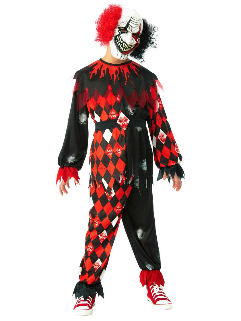 Boys' Red and Black Scary Clown Costume