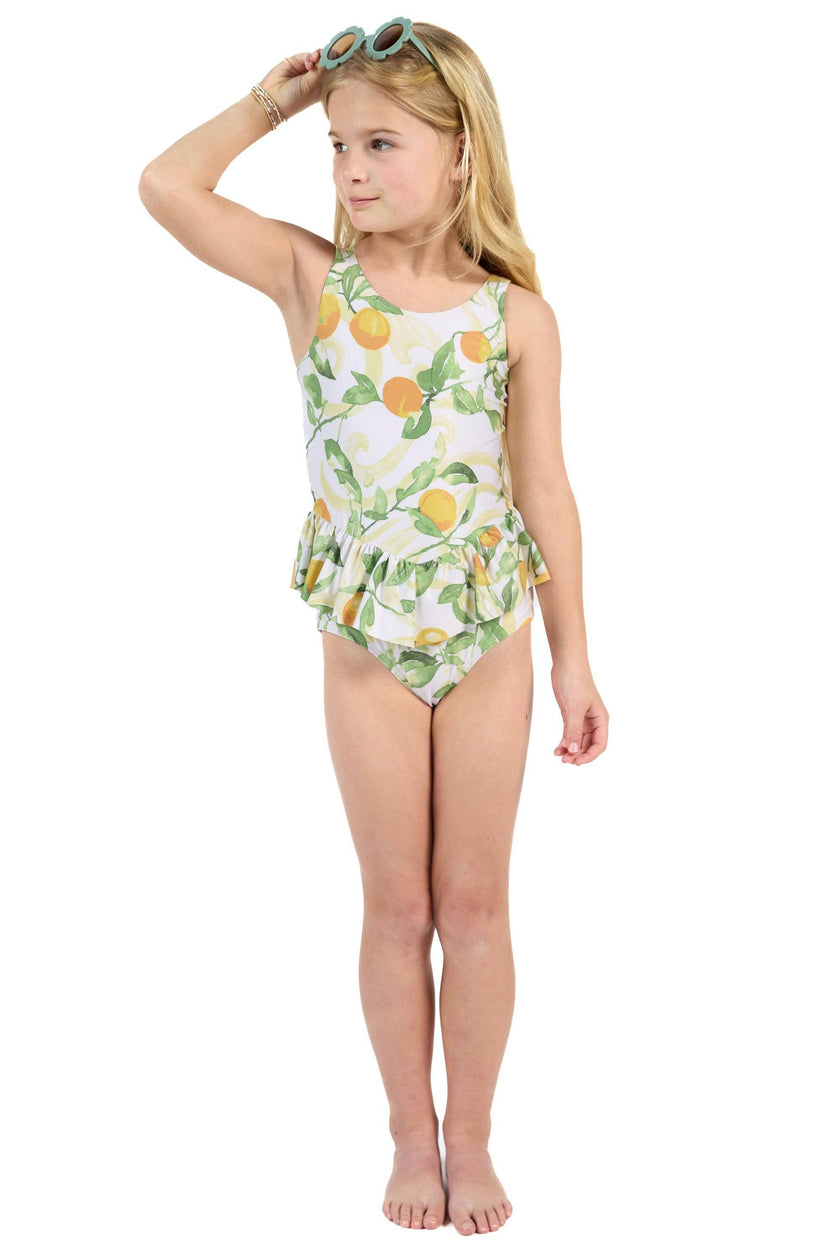 The Valencia - Girls Ruffle One Piece with Tutu Swimsuit UPF 50+