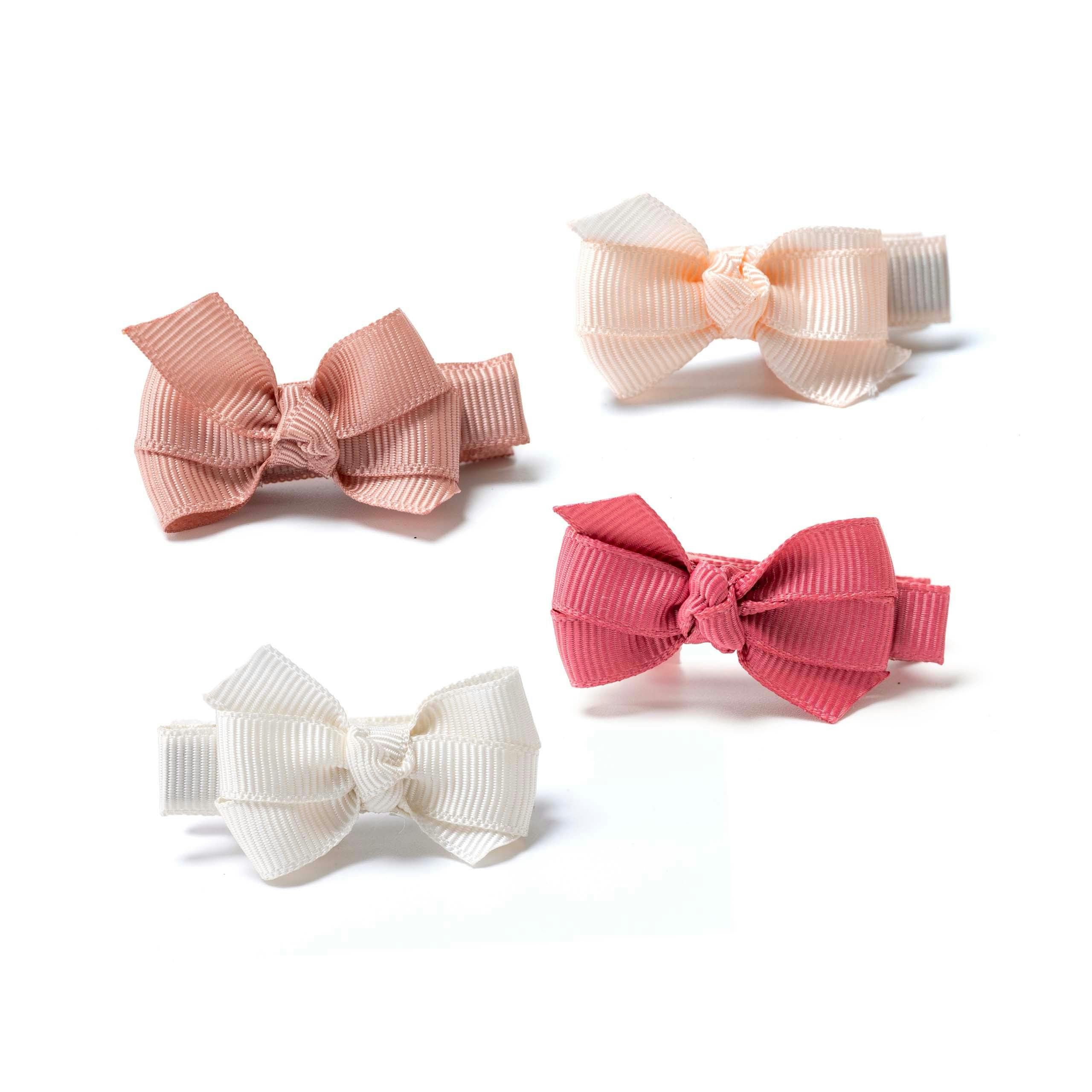Little Bows Pink Earthy Shades Hair Clips