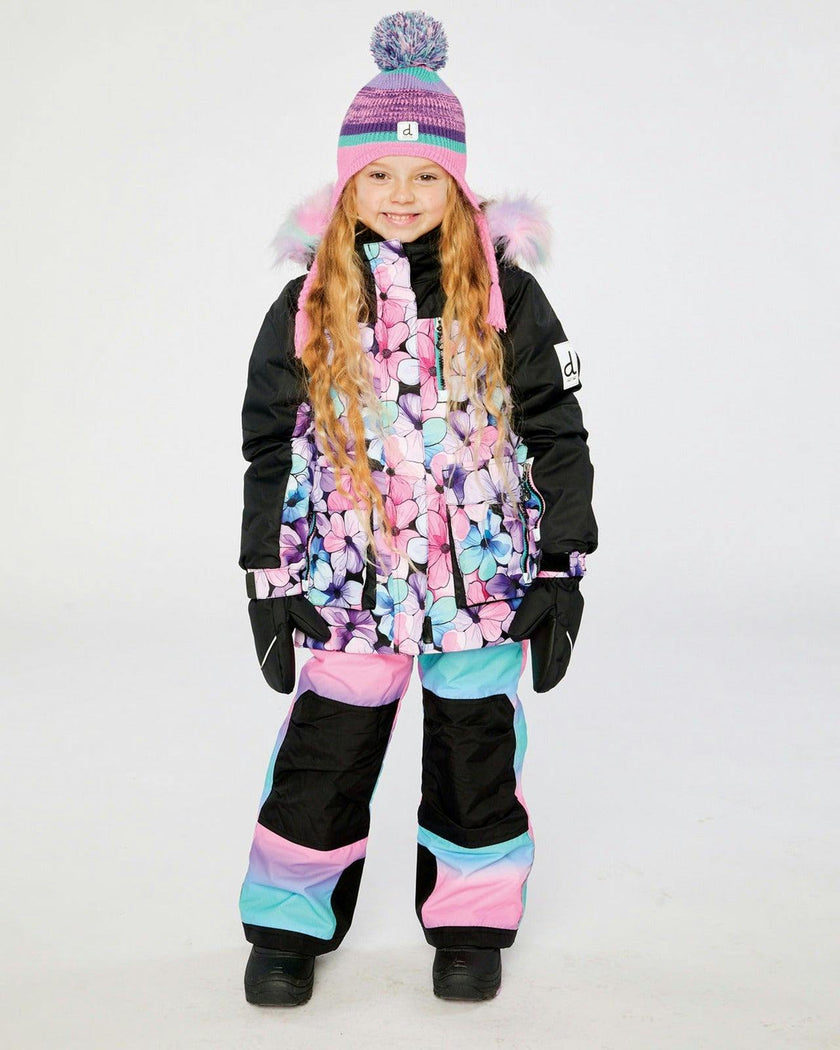 Two Piece Play Snowsuit Purple Floral Print with Gradient Pants