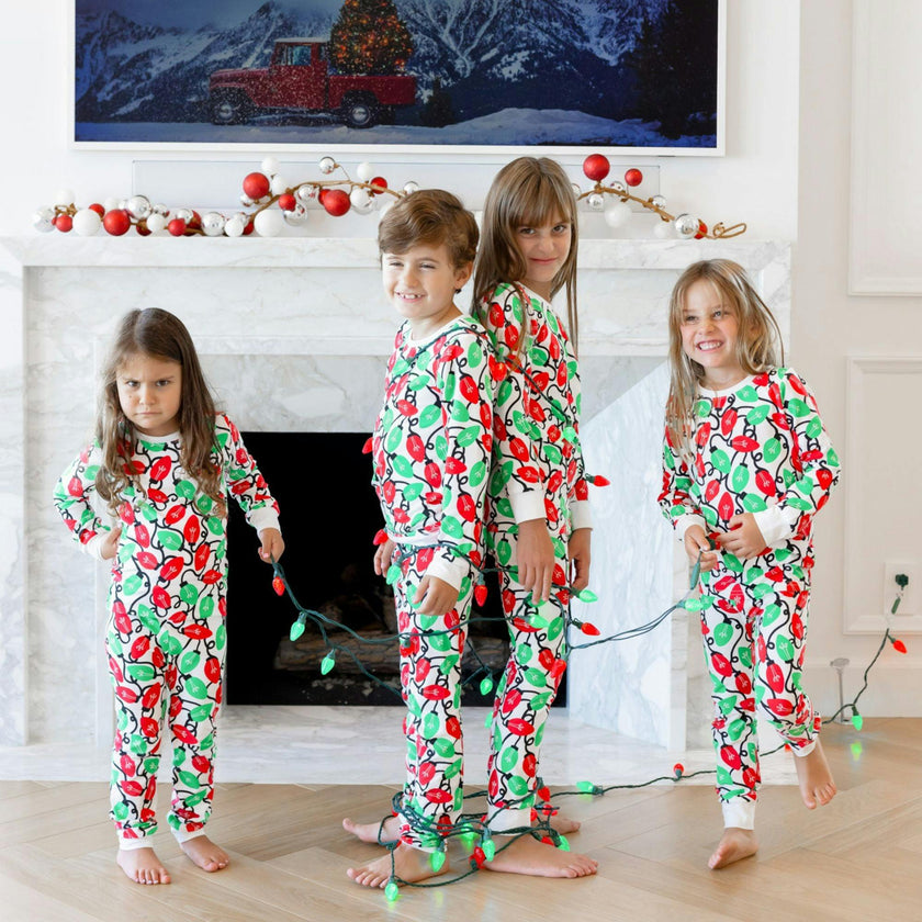 Organic Kids Pajamas - Holiday Lights