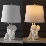 Kairi 21" Modern Shabby Chic Resin/Iron Happy Elephant LED Kids' Table Lamp with Phone Stand