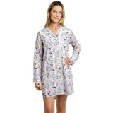 Women's Drawbertson Longhorns Night Shirt - Organic Cotton Poplin