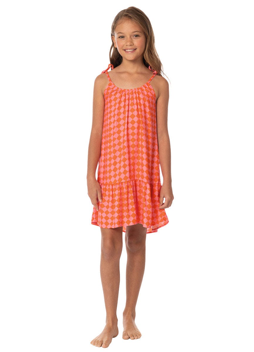 Maaji Sunset Grid Little Magnolia Girls Short Dress
