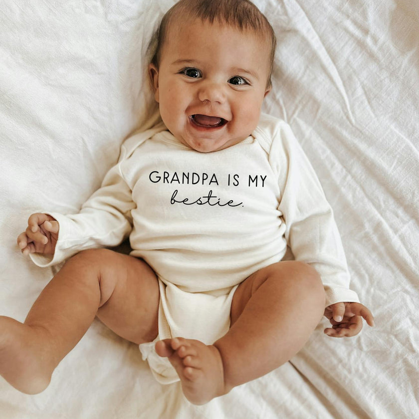 Grandpa is My Bestie Organic Bodysuit Long Sleeve