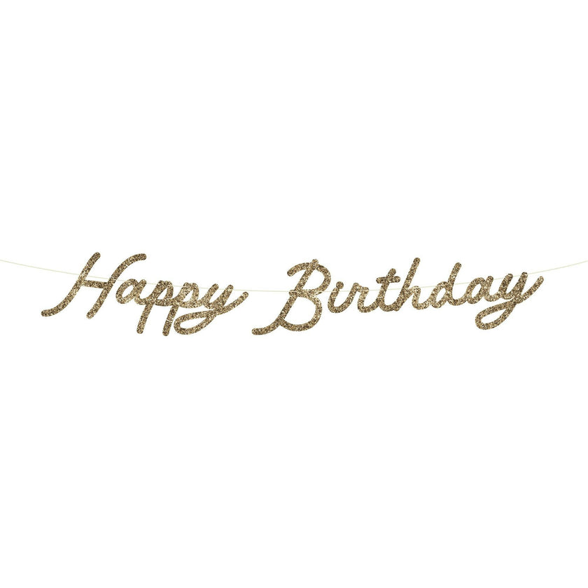 Gold Happy Birthday Garland Set