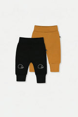Two Pack Organic Cotton Evolutive Pants Brown Cinnamon