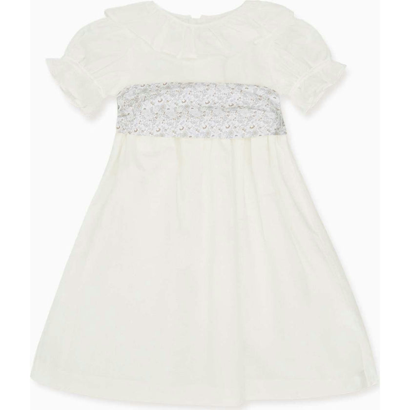 White Vega Floral Long Ceremony Girl Dress