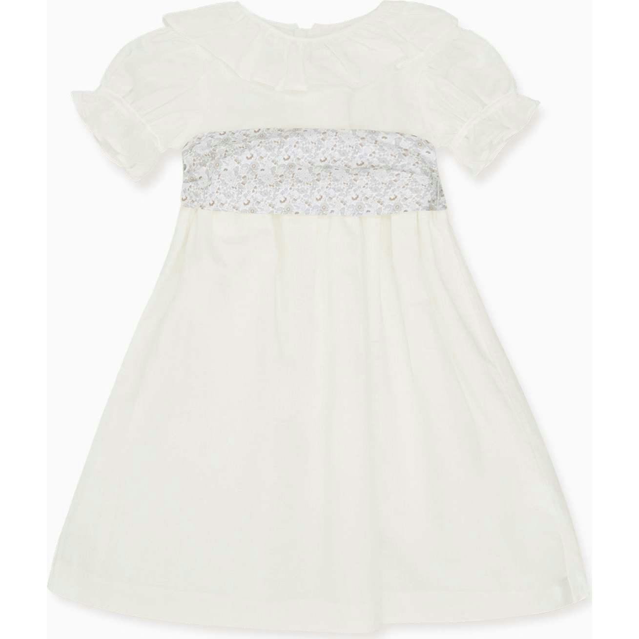 White Vega Floral Long Ceremony Girl Dress