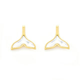 Mother of Pearl Whale Tail Earrings