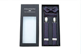 Multi-Patterned Blue Suspenders Set