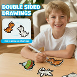 Aqua Fluffs Mess-Free 3D Art Kit for Kids Double-Sided Water-Activated Craft with Dinosaur & Space Designs, No Glue or Paint, Creative Activity Ages 3–8