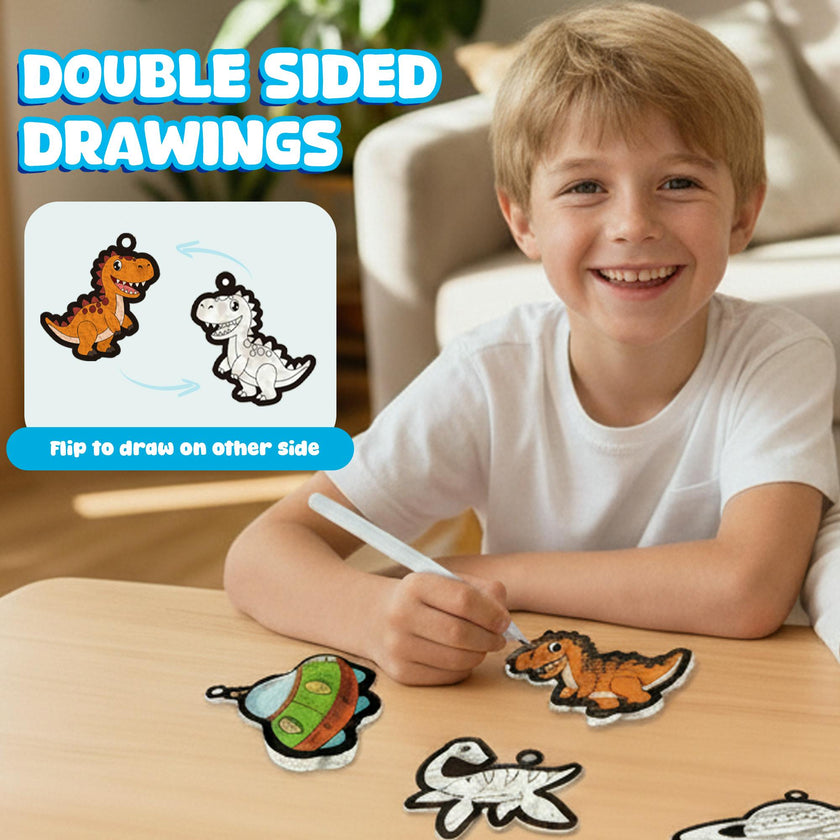 Aqua Fluffs Mess-Free 3D Puffs Art Kit for Kids Double-Sided Craft Set Kit