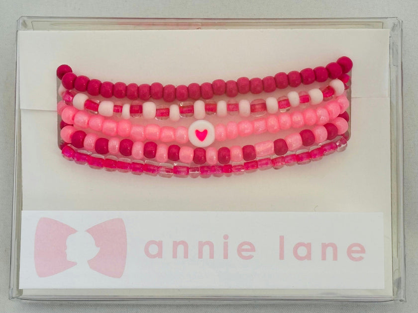 Pink set of five bracelets