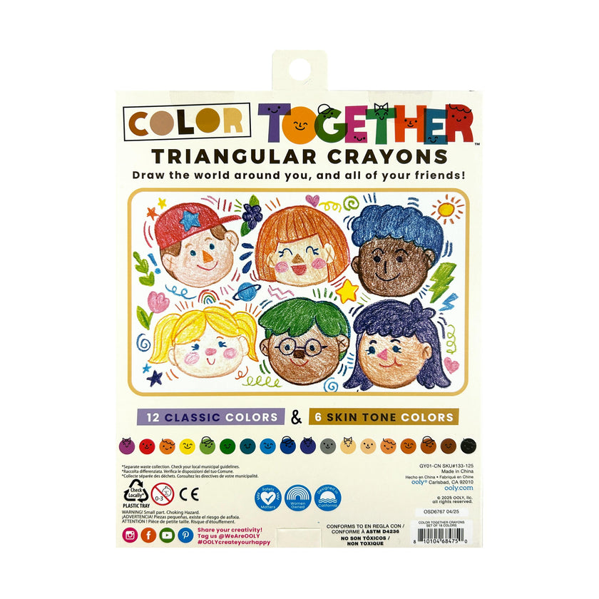 Color Together Triangular Crayons - Easy Grip - Set of 18