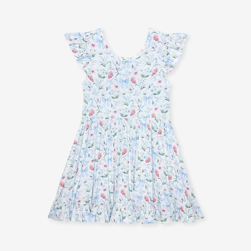 Gail Tie Back Ruffled Twirl Dress