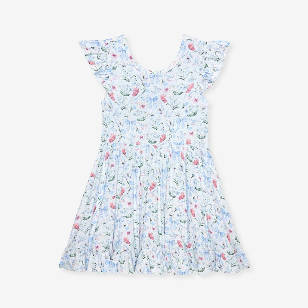 Gail Tie Back Ruffled Twirl Dress