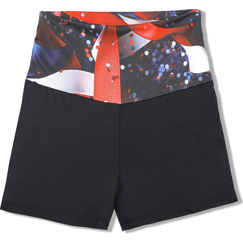 Patriotic Ribbons Active High Waist Short, Red