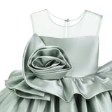 Green Oriana Peplum Sculpted Rose Dress