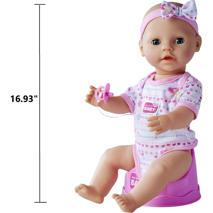 Newborn Baby: Drink & Wet - 8pc Pink - 17" Doll