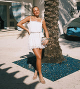 The Bexley Dress - White Voile with Lace Trim