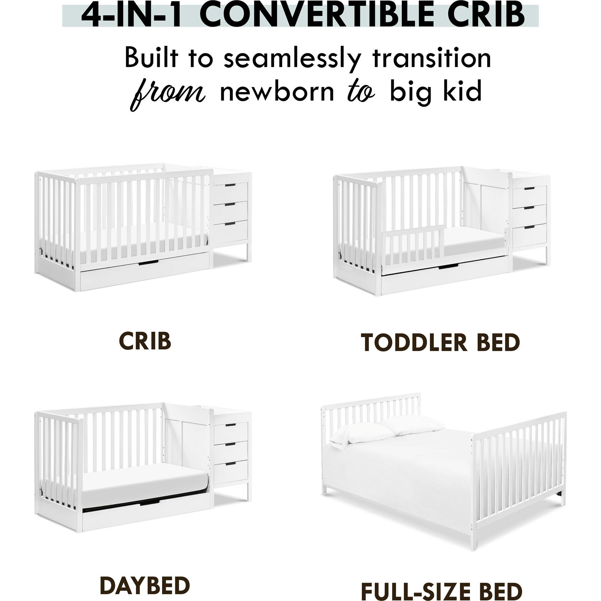 Colby 4-In-1 Convertible Crib & Changer Combo