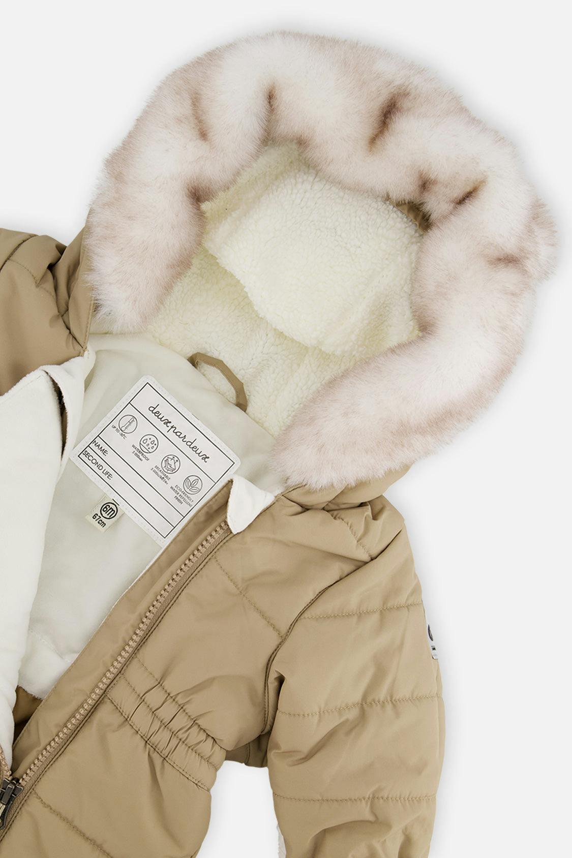 Baby One Piece Snowsuit For Car Seats Taupe