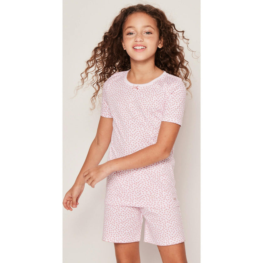 Kid's Pima Snug Fit Pajama Short Set in Sweethearts