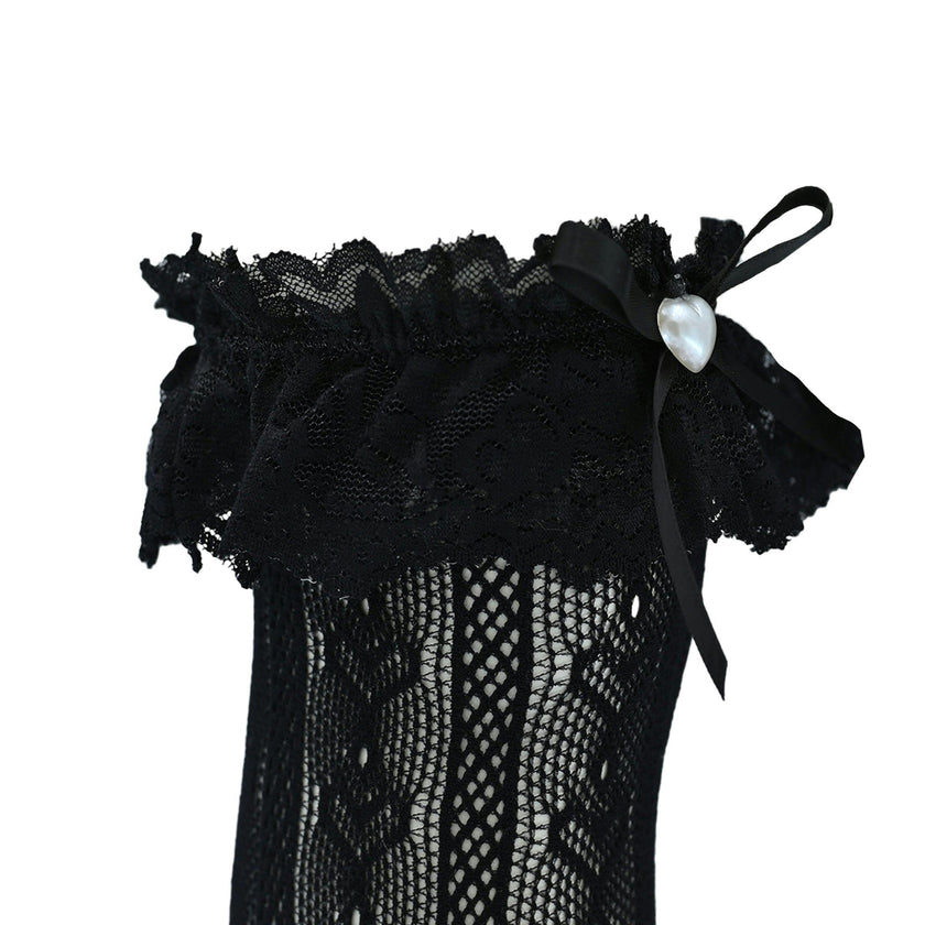 Heart Lace Ribbon Socks