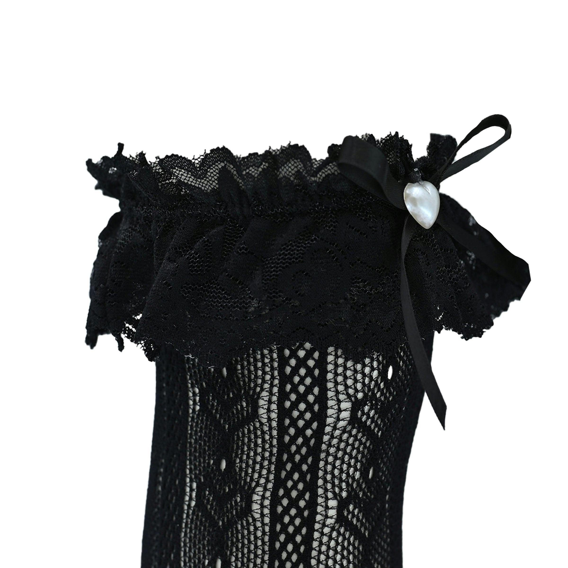 Heart Lace Ribbon Socks
