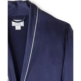 Women's Silk Long Robe in Navy