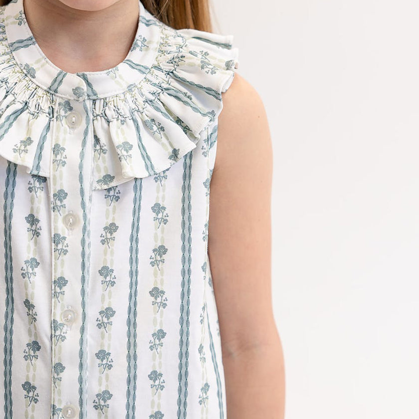 Molly Anne Sleeveless Dress in Scallop Stripe